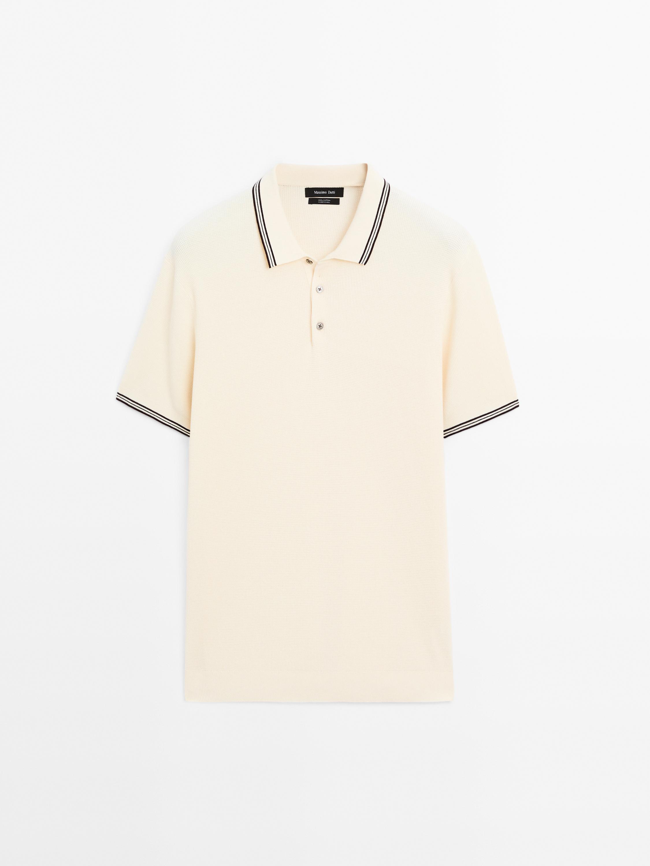 100% cotton knit polo shirt - Navy blue | ZARA United States