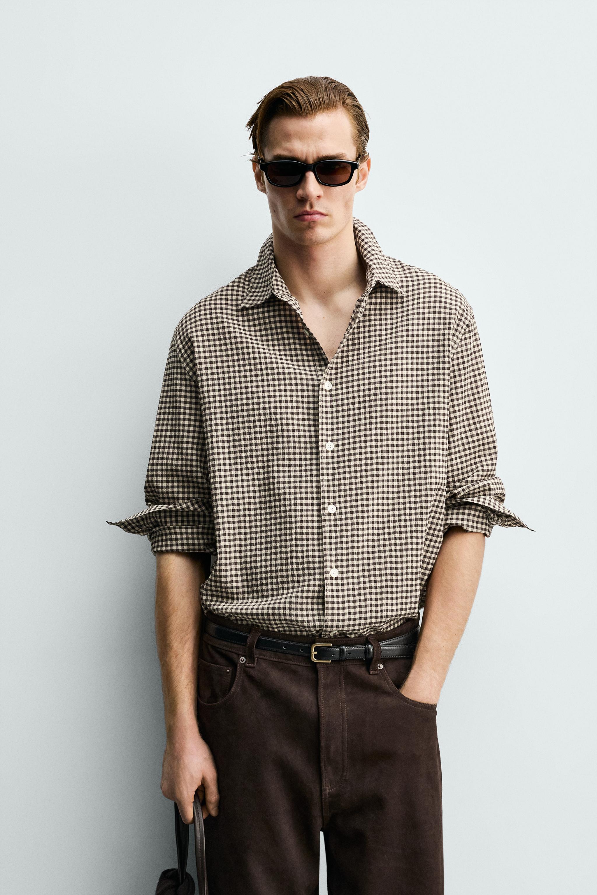 TEXTURED PLAID SHIRT