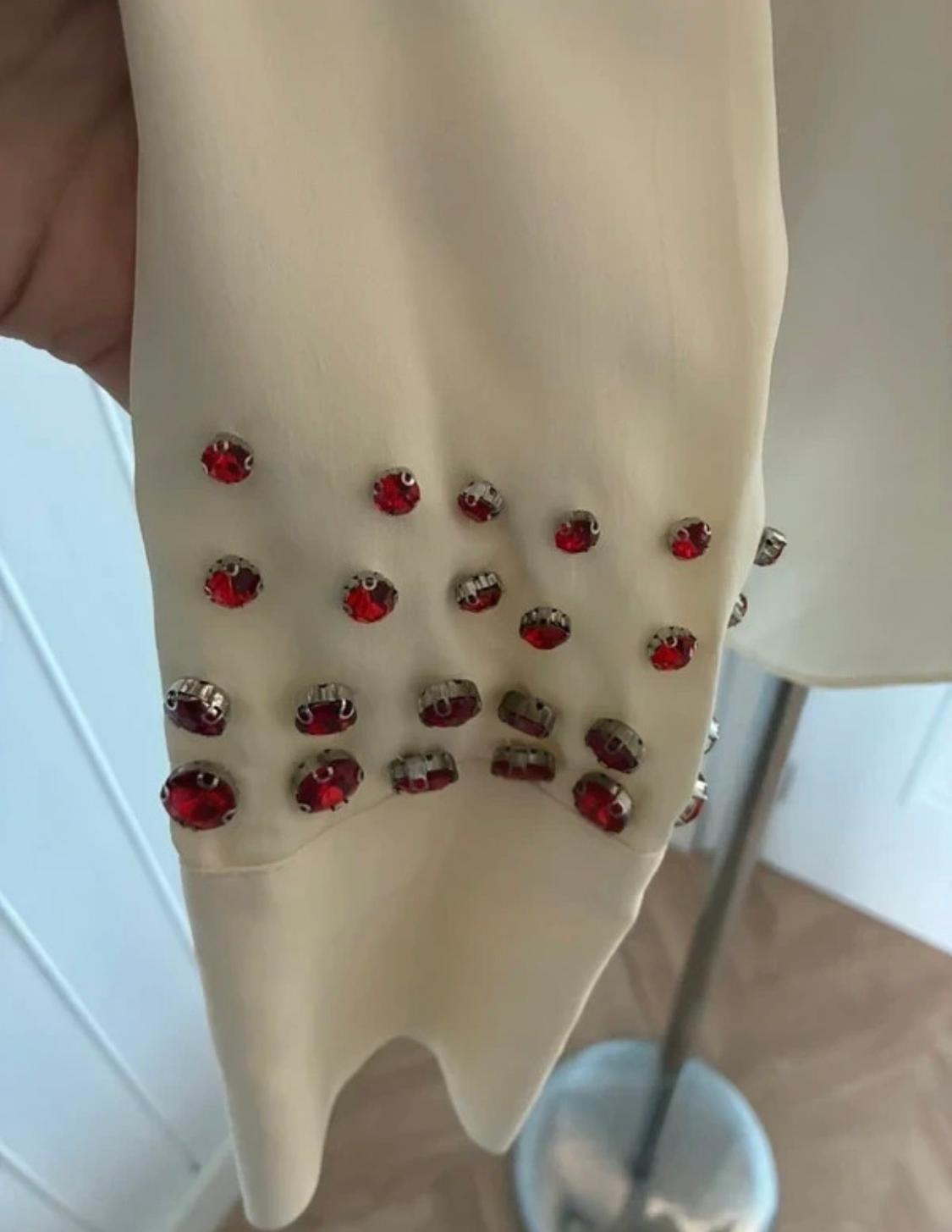 SATIN BLOUSE WITH RHINESTONES - Image 4
