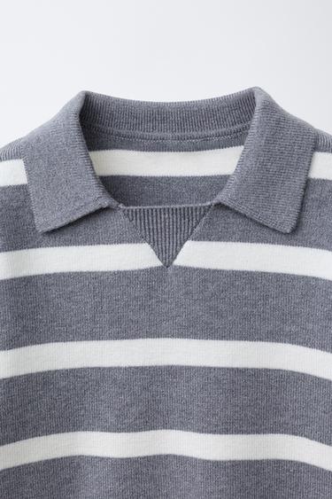STRIPED KNIT SWEATER - Grey marl by Zara - Image 3