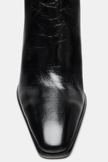 BOTTES CUISSARDES À TALONS EN CUIR ÉDITION LIMITÉE - Noir de Zara - Image 8