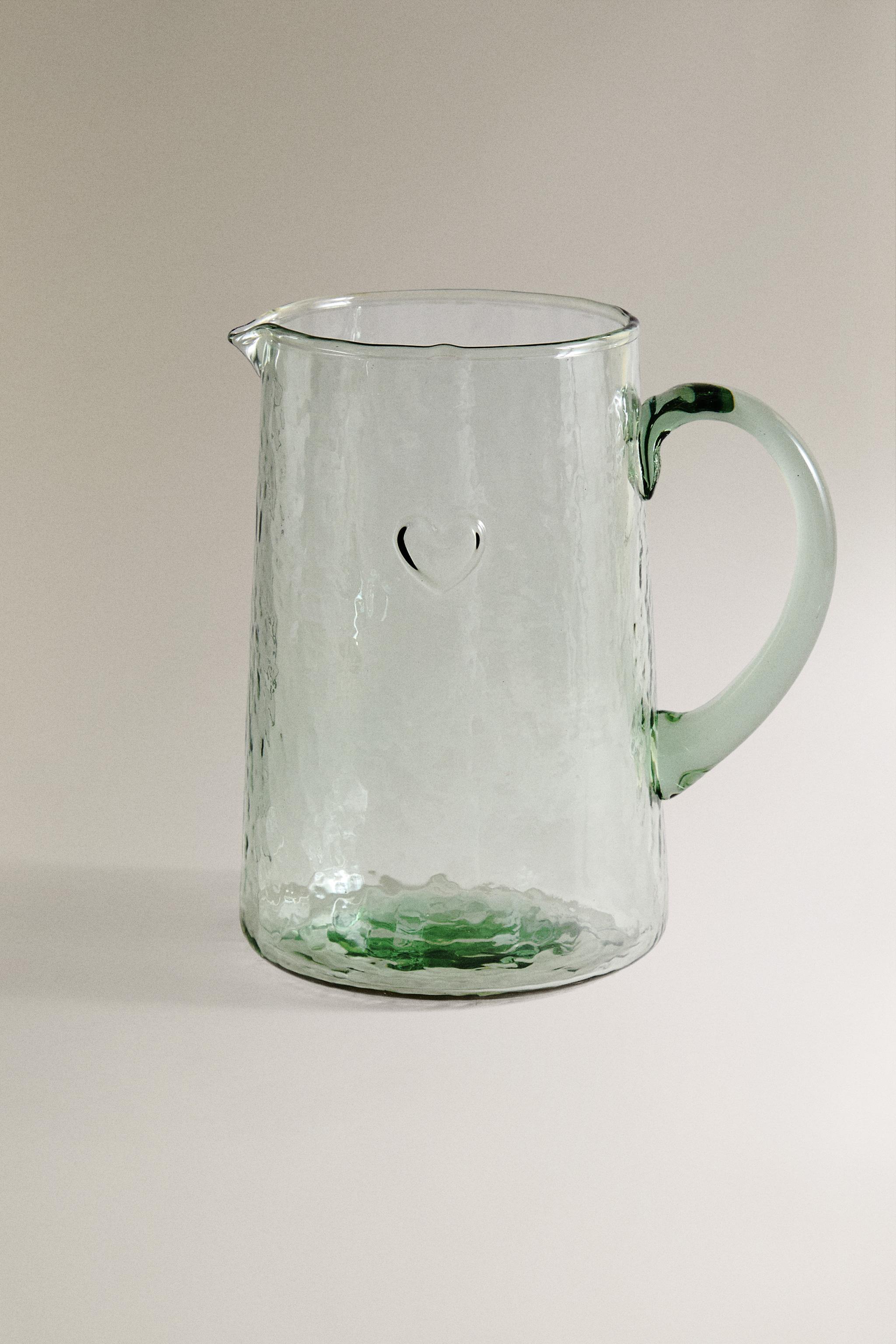 CHRISTMAS HEART GLASS PITCHER
