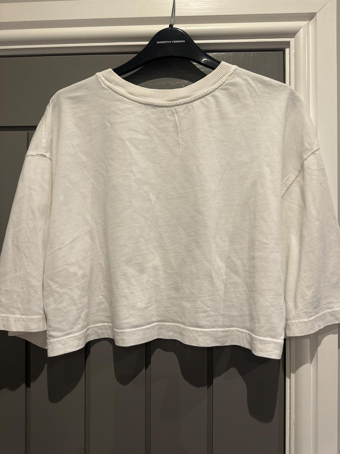 CROPPED T-SHIRT WITH SLOGAN - Image 2
