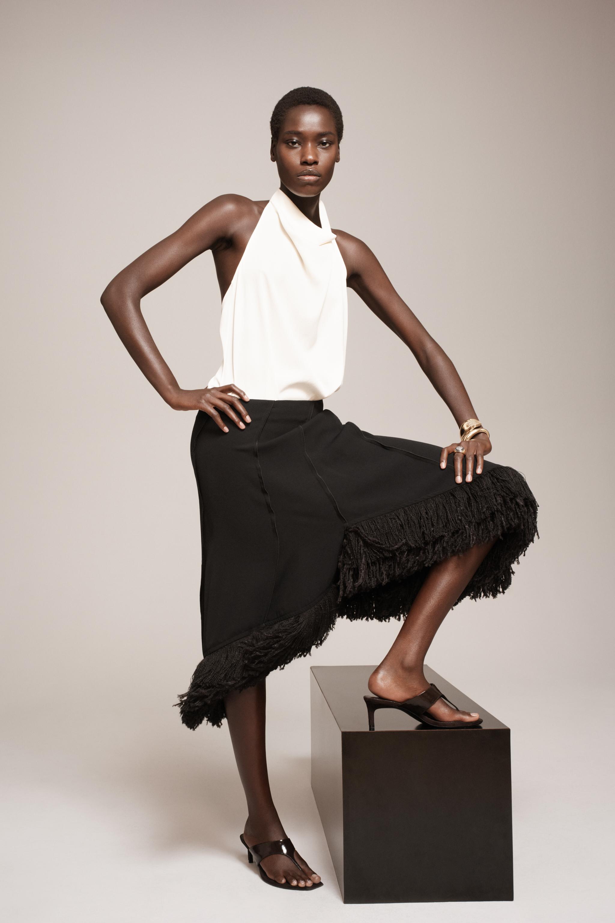 JUPE À FRANGES ASYMÉTRIQUE - THE ITEM