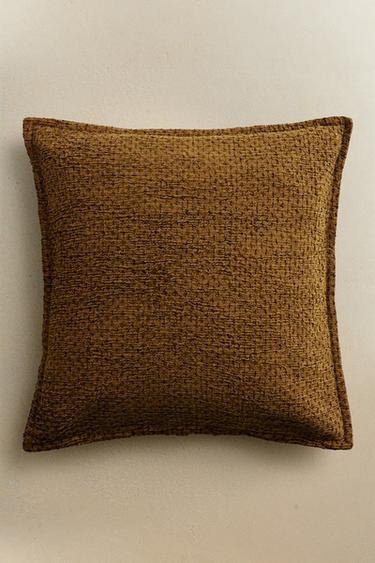 CROSS CUSHION COVER - Mustard by Zara