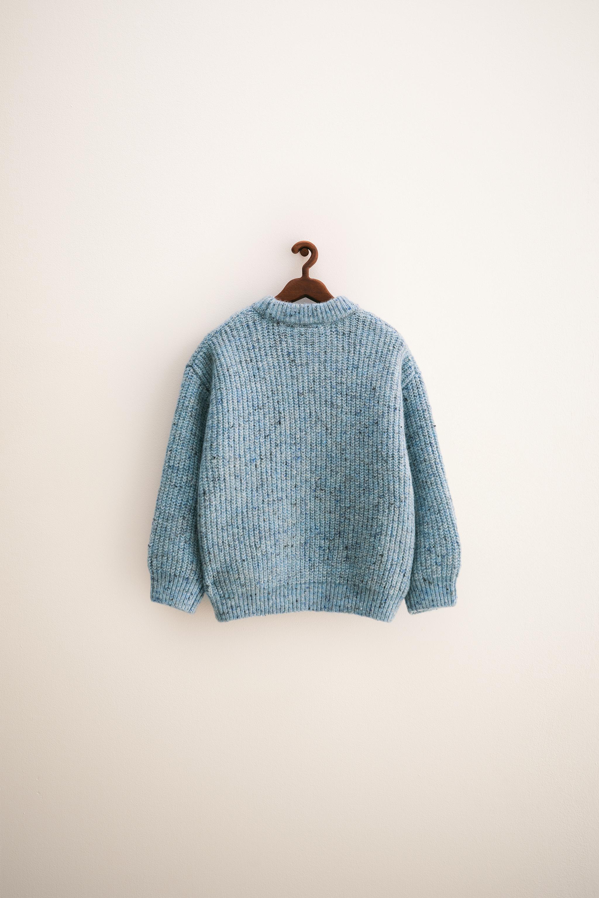 ZARA TIMELESS - CHUNKY KNIT SWEATER WITH WOOL - Beige marl