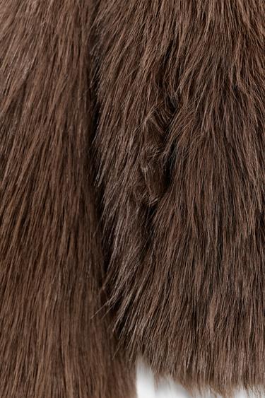 ZW COLLECTION FAUX FUR JACKET - Marron de Zara - Image 6