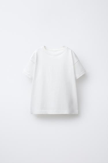 Zara PLAIN BASIC T-SHIRT - Oyster-white