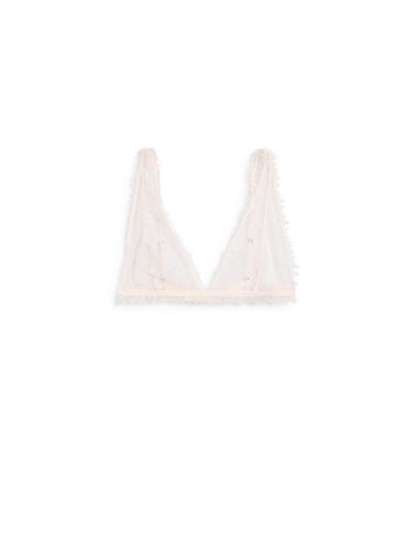 Zara Lace bralette with frayed detail - Ecru