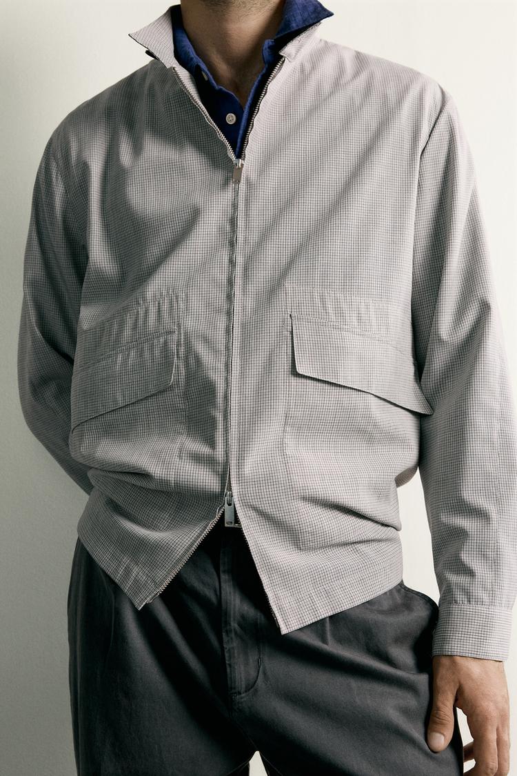 Chaqueta de cuadros de corte regular 5