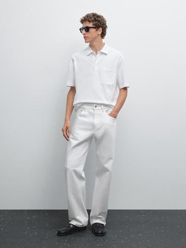 Polo estructura pique 100% algodón - Blanco roto de Zara - Imagen 0
