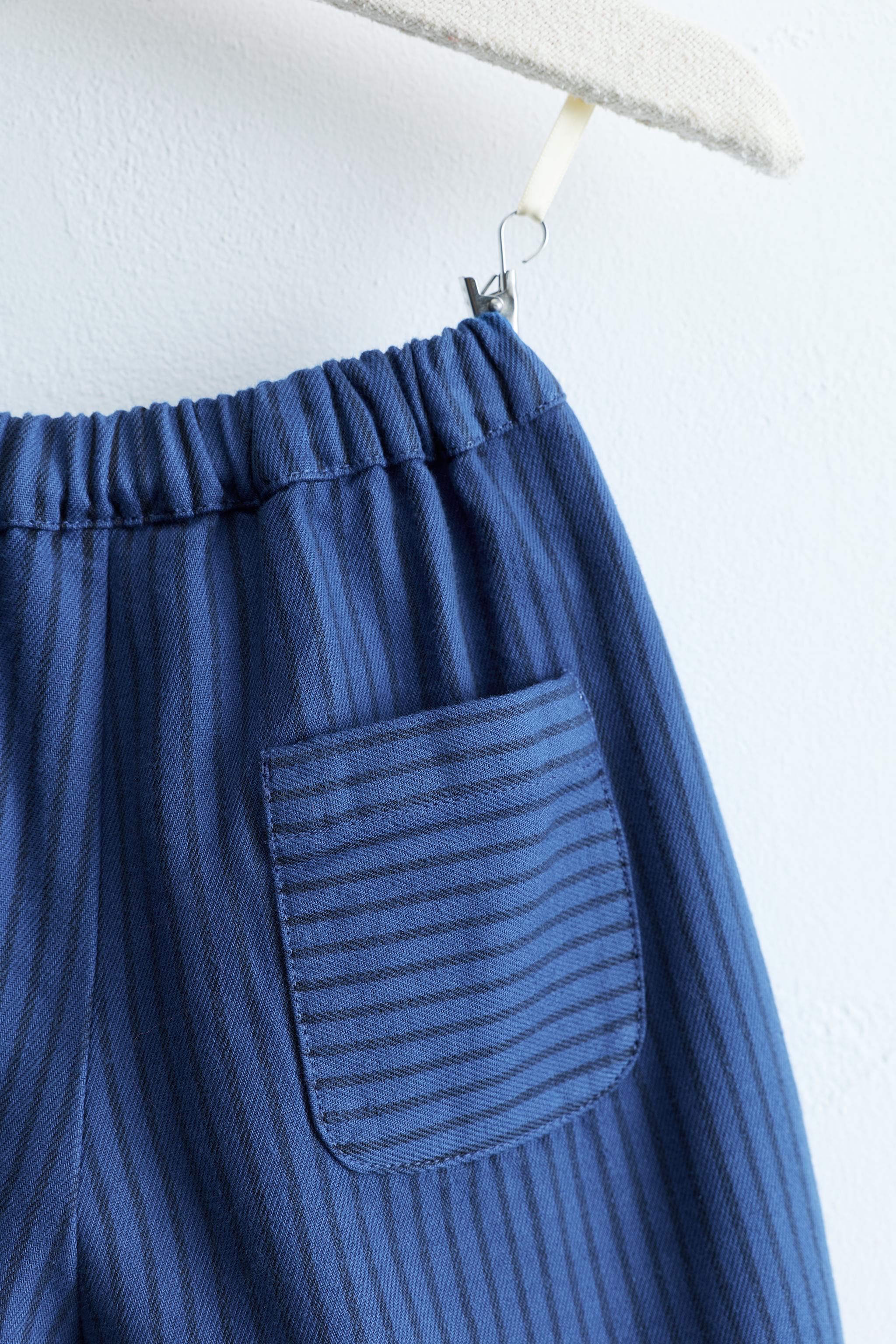 ZARA TIMELESS - PANTALON SERGÉ BALLON RAYURES