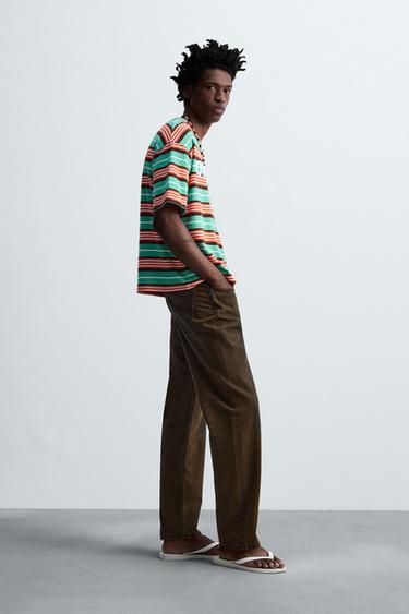 STRIPED EMBROIDERED T-SHIRT © OTIS KWAME KYE QUAICOE - Green by Zara - Image 3