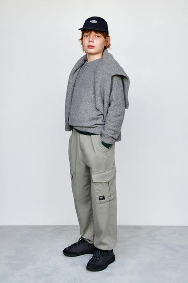 CARGO JOGGING TROUSERS WITH LABEL - Light khaki by Zara