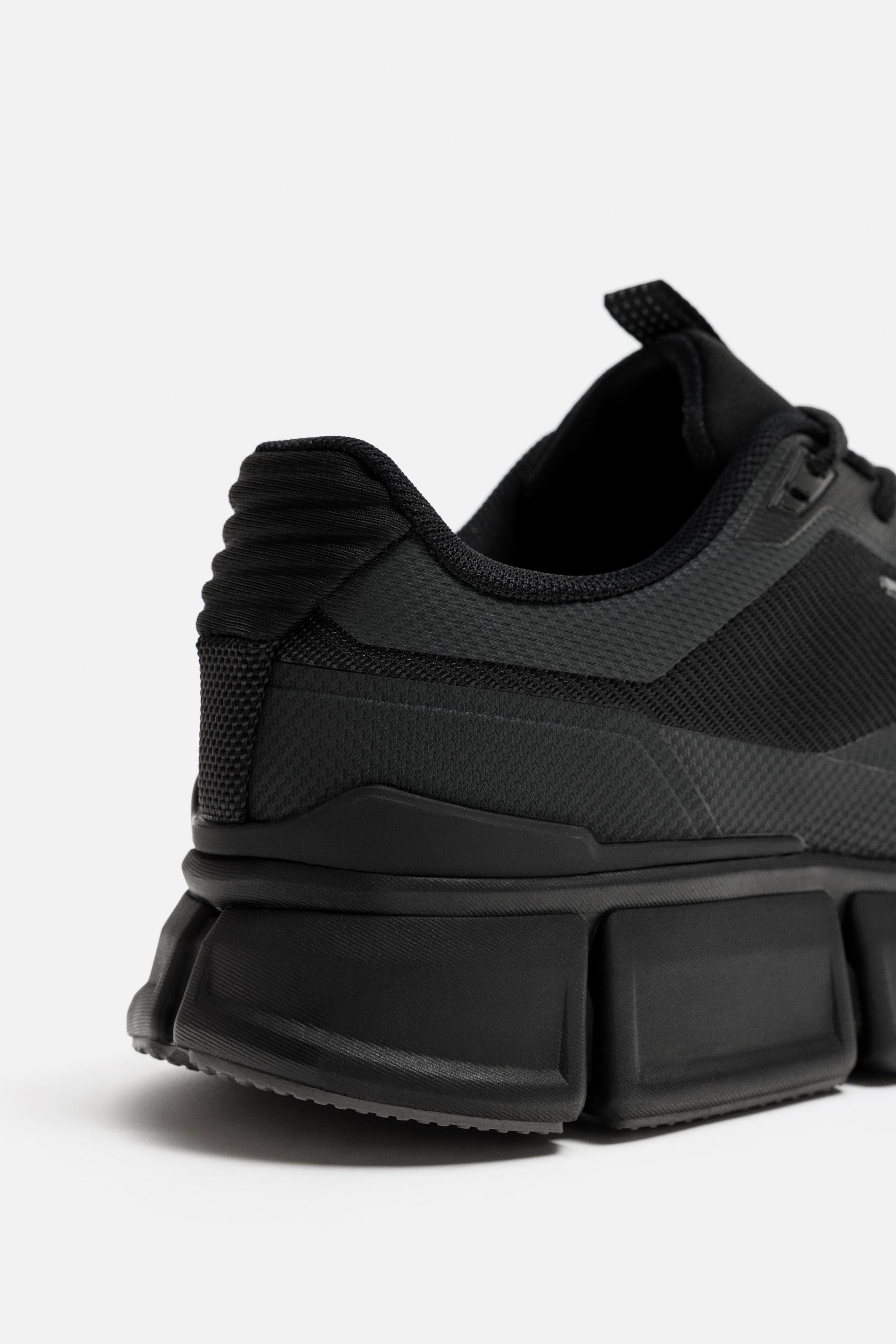 ら SOLID COLOR TECHNICAL SNEAKERS - Black | ZARA United States