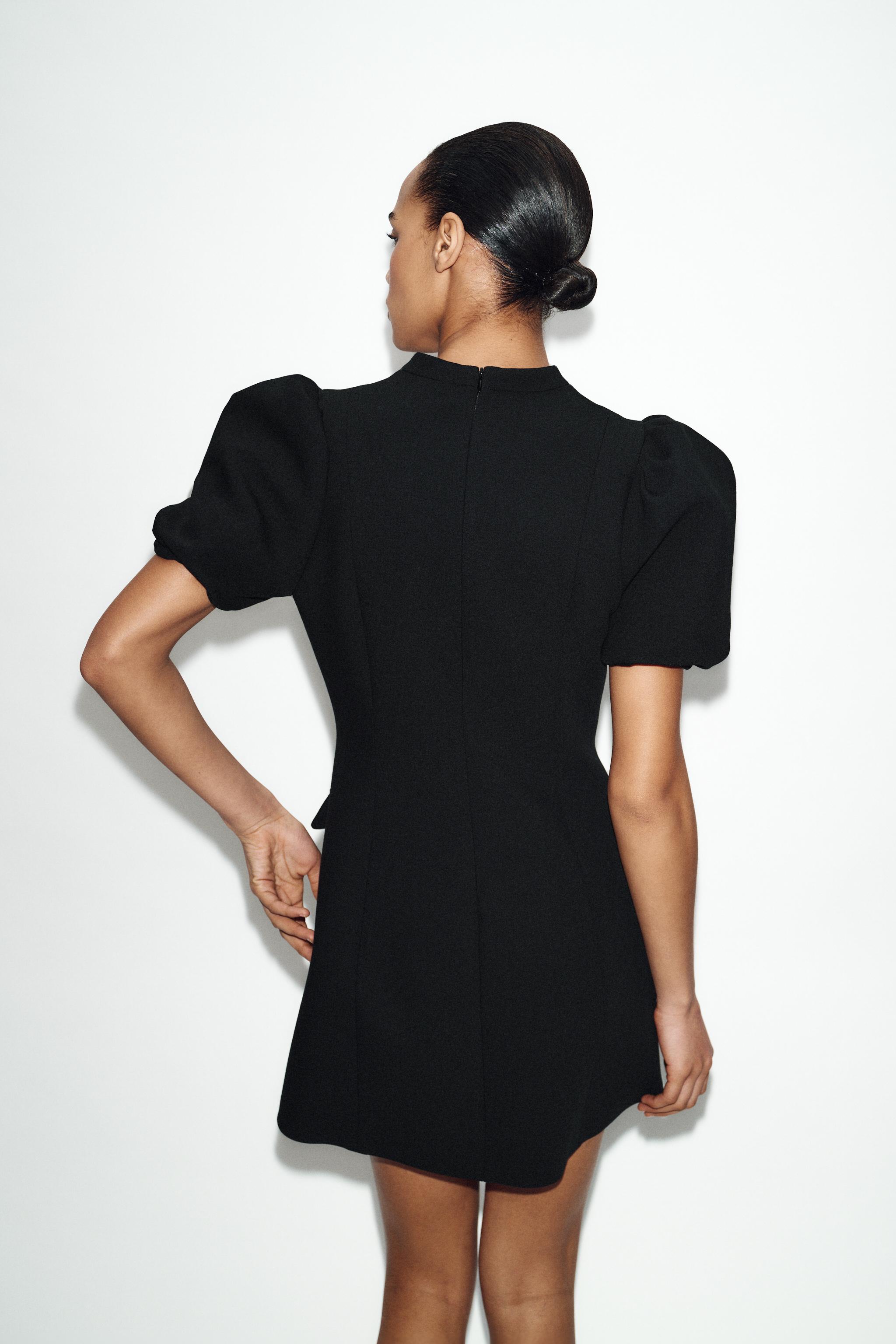 Женские платья Zara SHORT PUFF SLEEVE DRESS — фото 5
