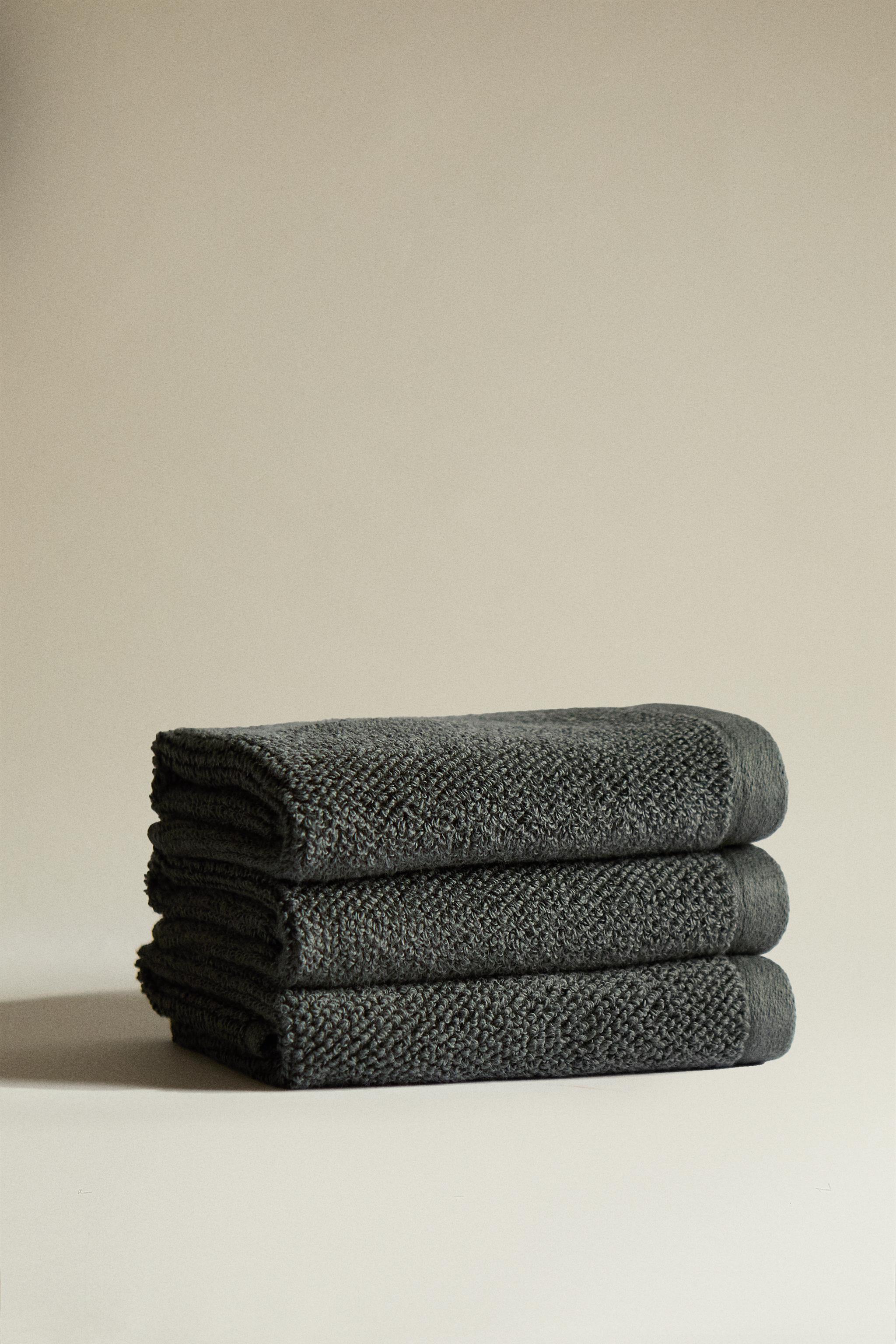 SET OF RICE STITCH COTTON HAND TOWELS (SET OF 3)