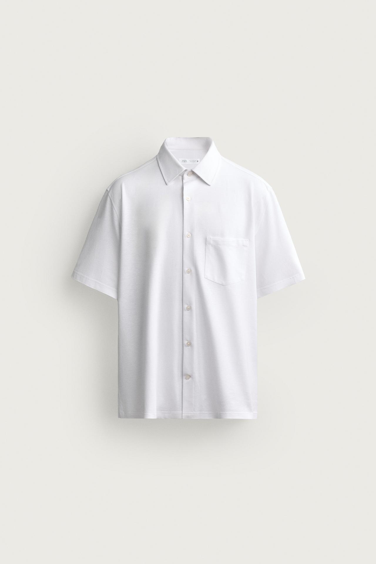 STRETCH STRIPED REGULAR FIT SHIRT — White