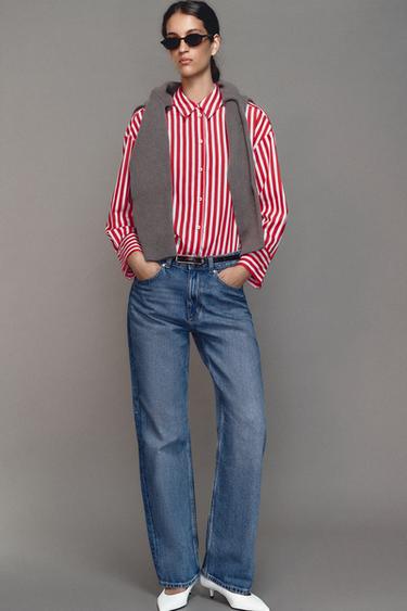 CAMISA RAYAS - Blanco / Rojo de Zara