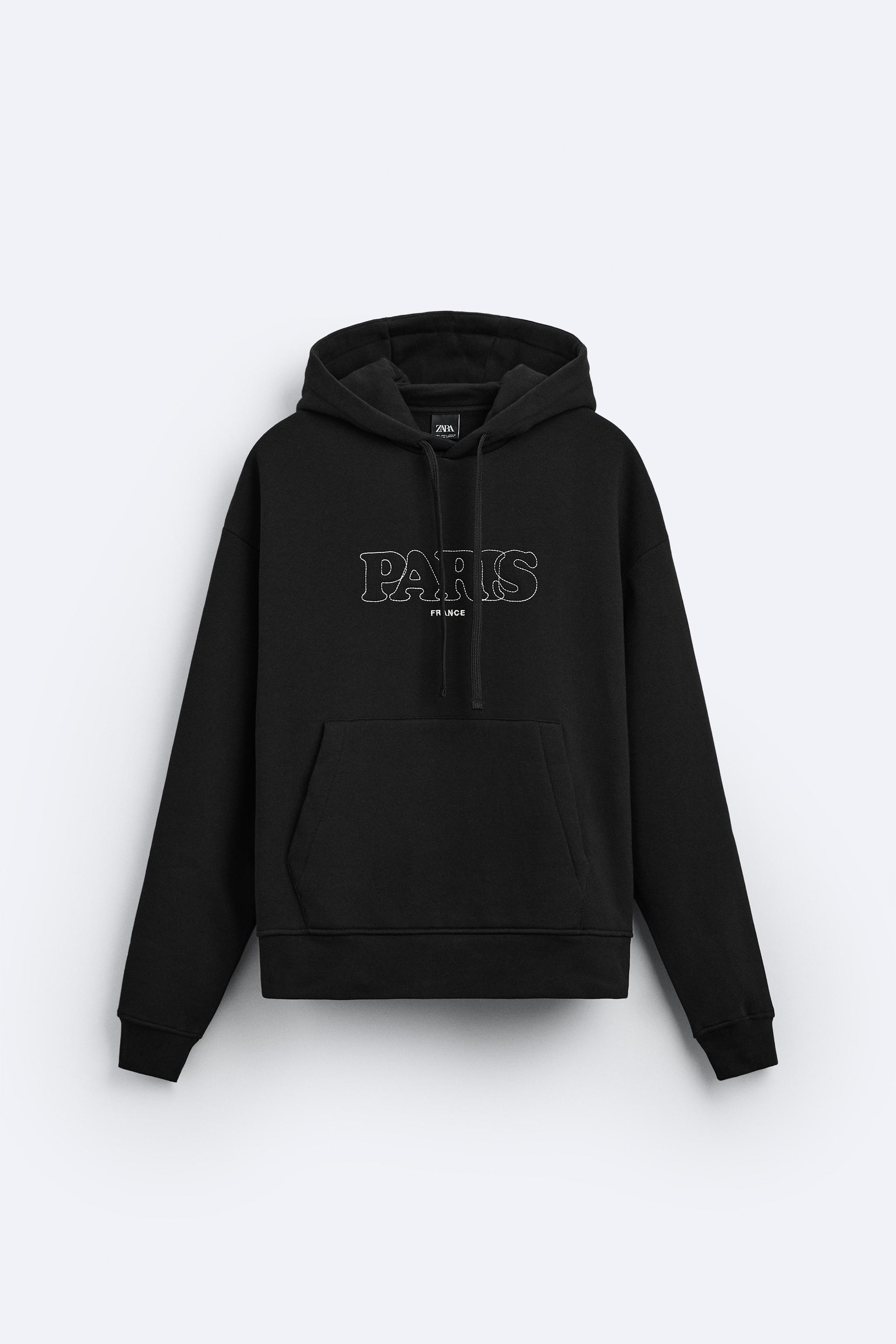 Black zara hoodie hotsell