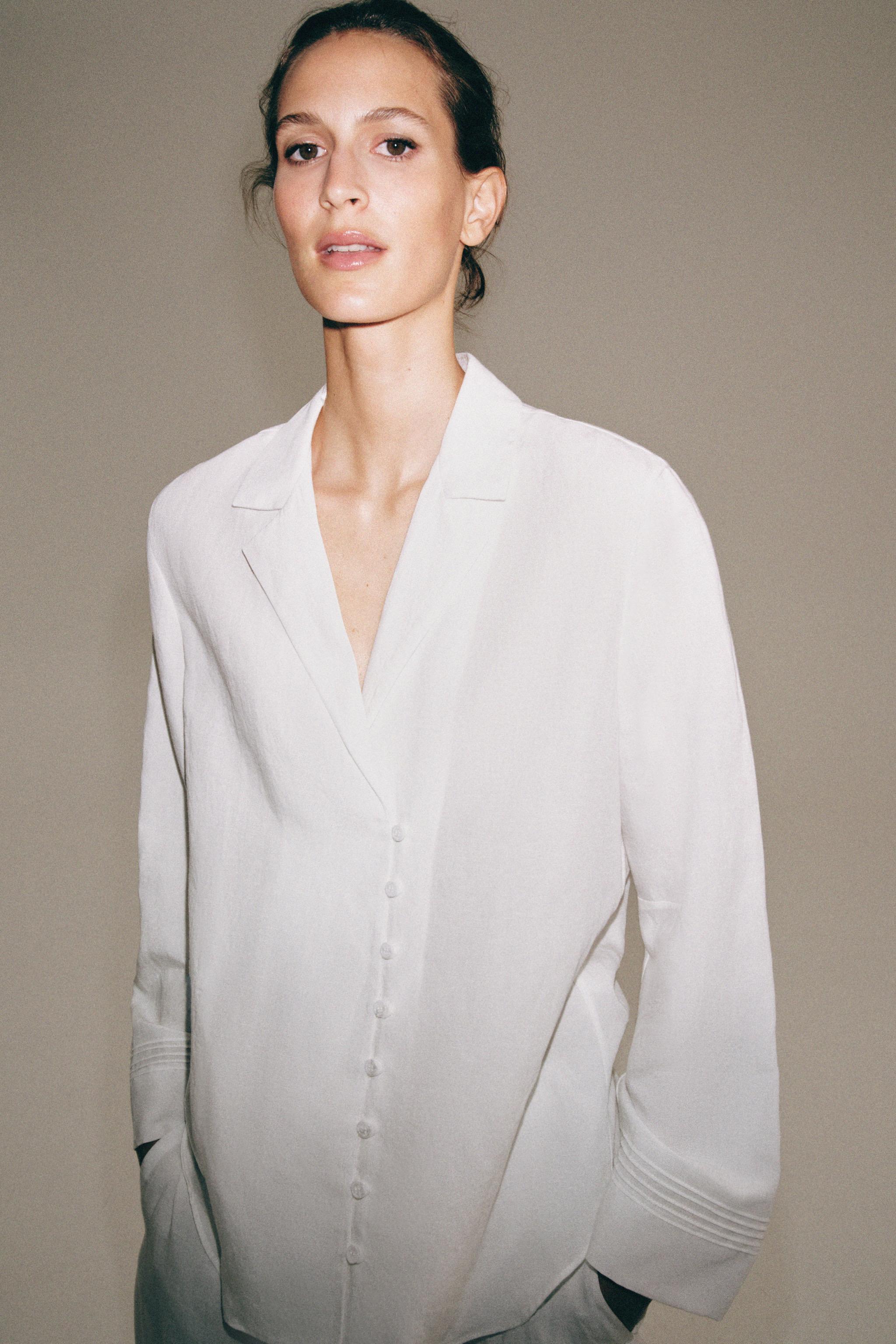 Женские рубашки Zara ZW COLLECTION BUTTON-UP SHIRT — фото 4