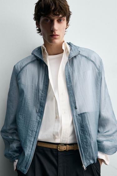 BLOUSON COURT TECHNIQUE LÉGER - Bleu clair de Zara - Image 5