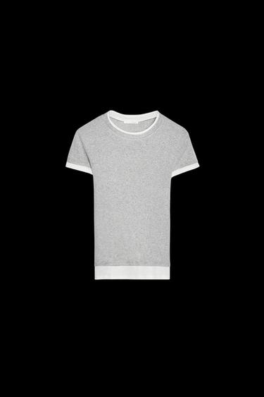 DOPPELLAGIGES LANGARM-SHIRT - Grau meliert von Zara - Bild 0