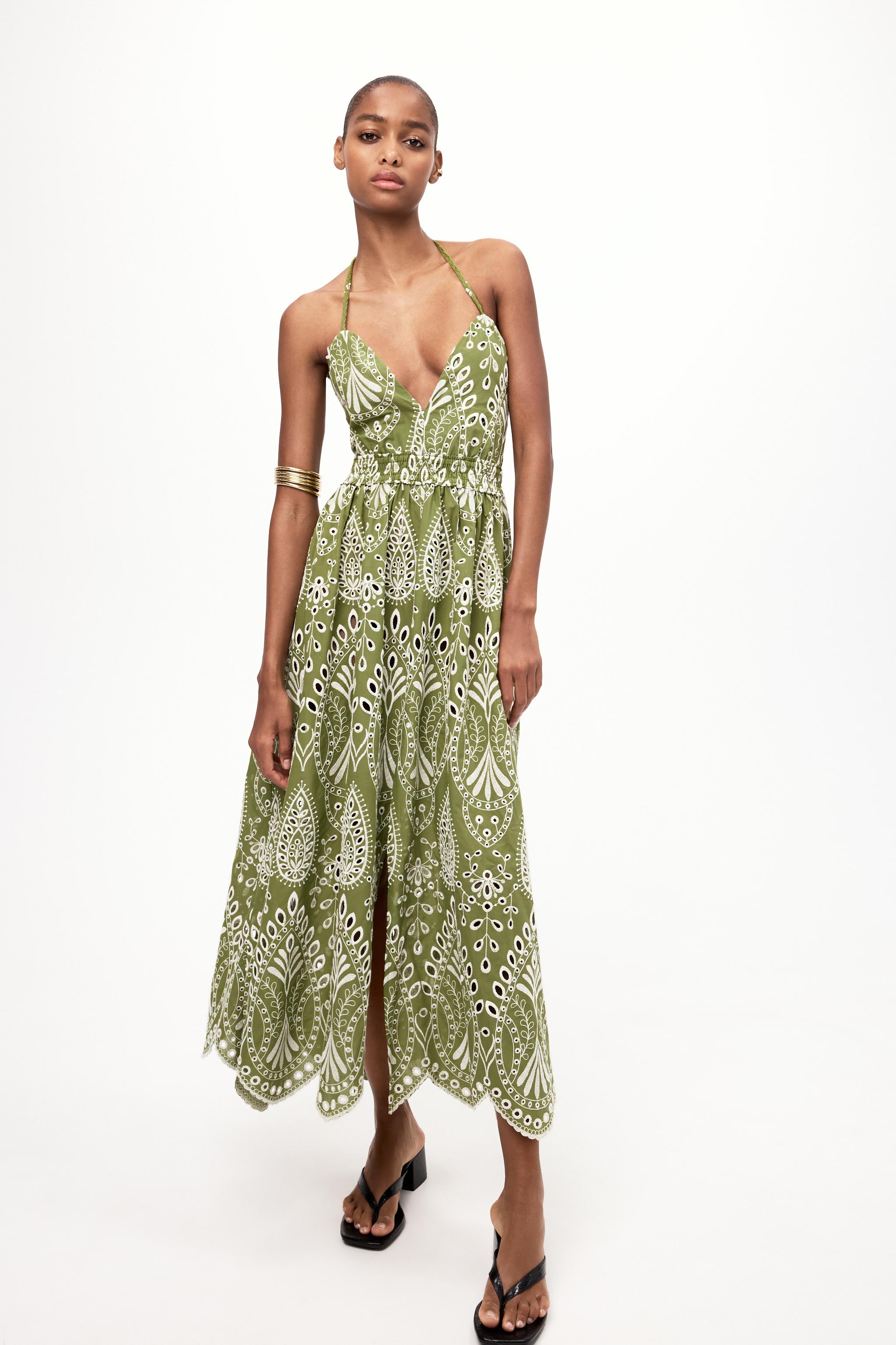 Zara shops lime dress