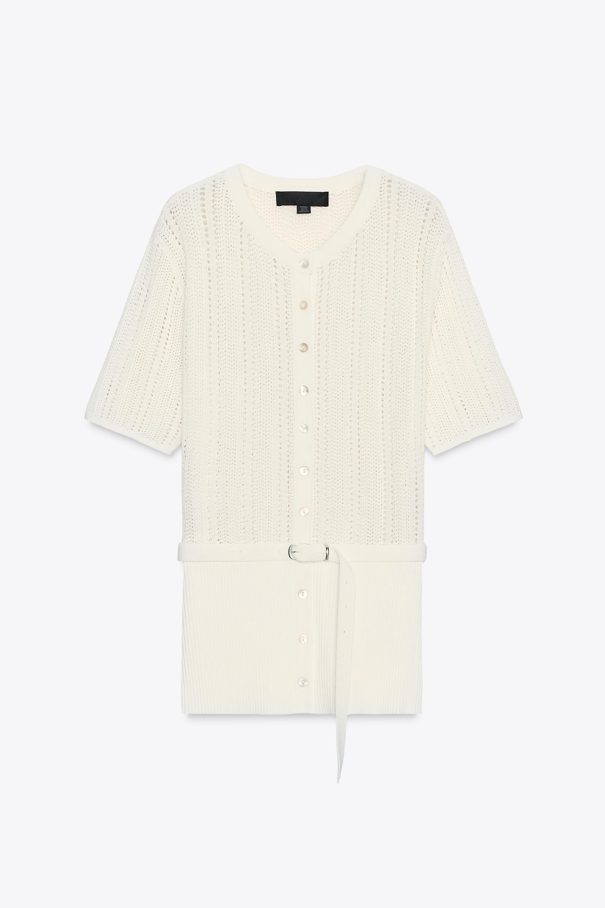 ZARA ポワンテルニットベルトジャケット 0244/002 ポワンテルニットベルトジャケット - エクリュ | ZARA Japan / 日本