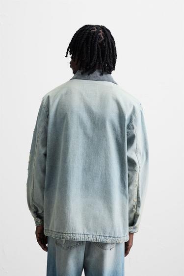 VINTAGE WASHED DENIM OVERSHIRT - Light blue by Zara - Image 2