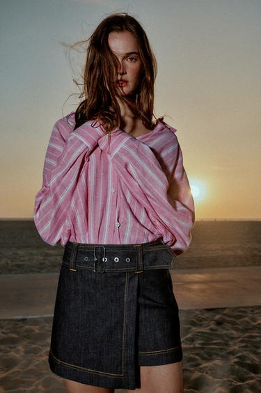 Z1975 WRAP SKORT WITH BELT - Blue by Zara - Image 2