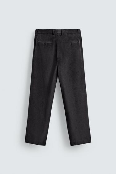 PLEATED CORDUROY SUIT TROUSERS - Dark grey by Zara