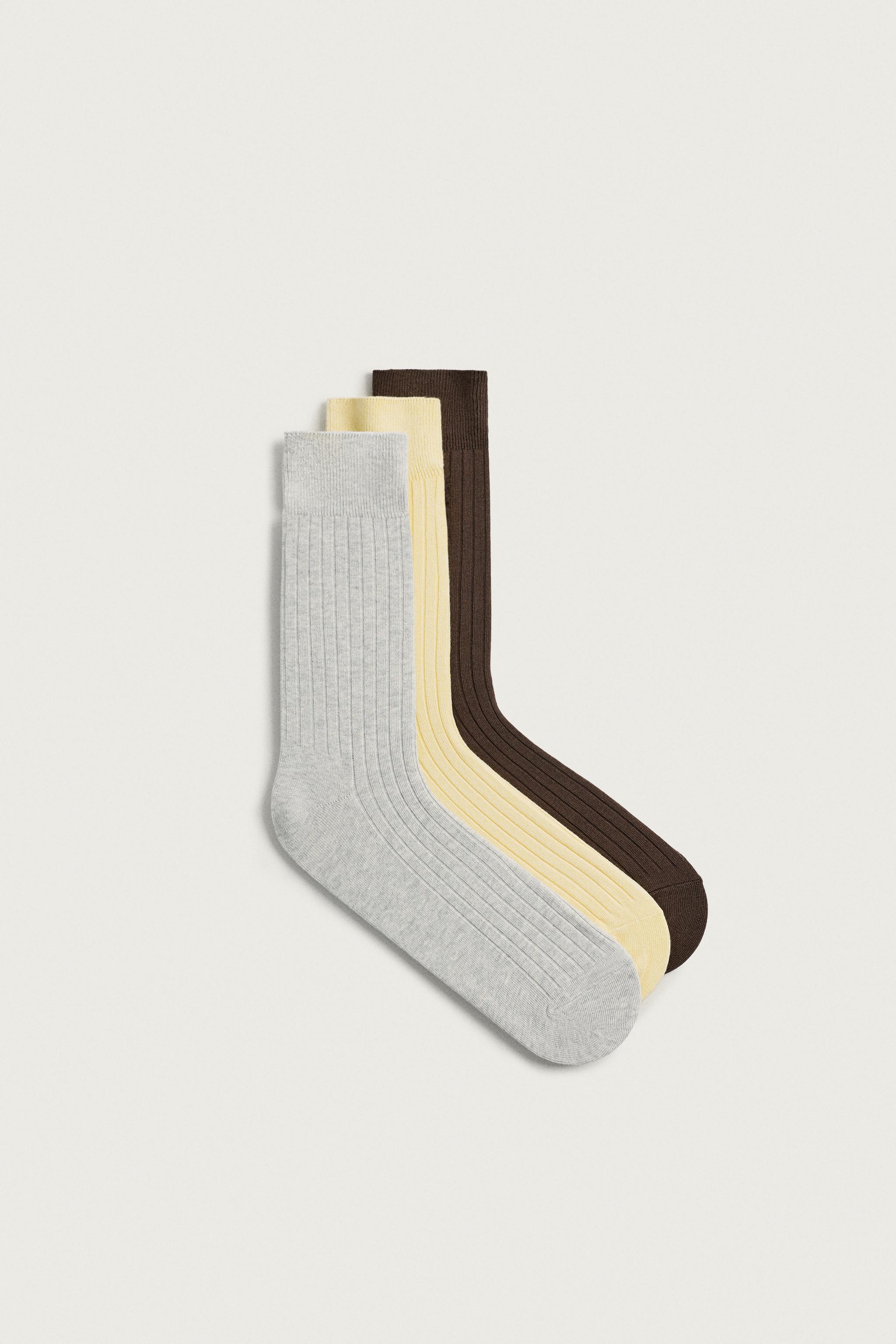 3-PACK RIBBED SOCKS — various