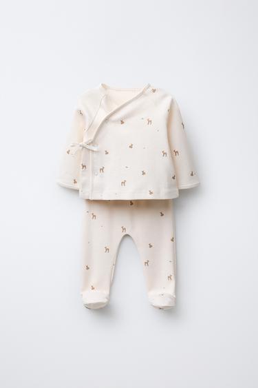 FAWN T-SHIRT AND LEGGINGS SET - Ecru by Zara