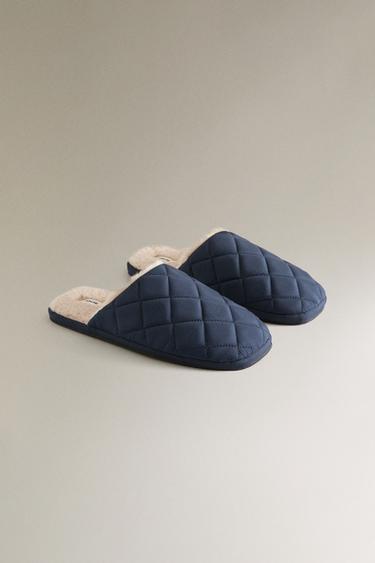 CHAUSSONS MATELASSÉS CHAUDS - Bleu marine de Zara - Image 2
