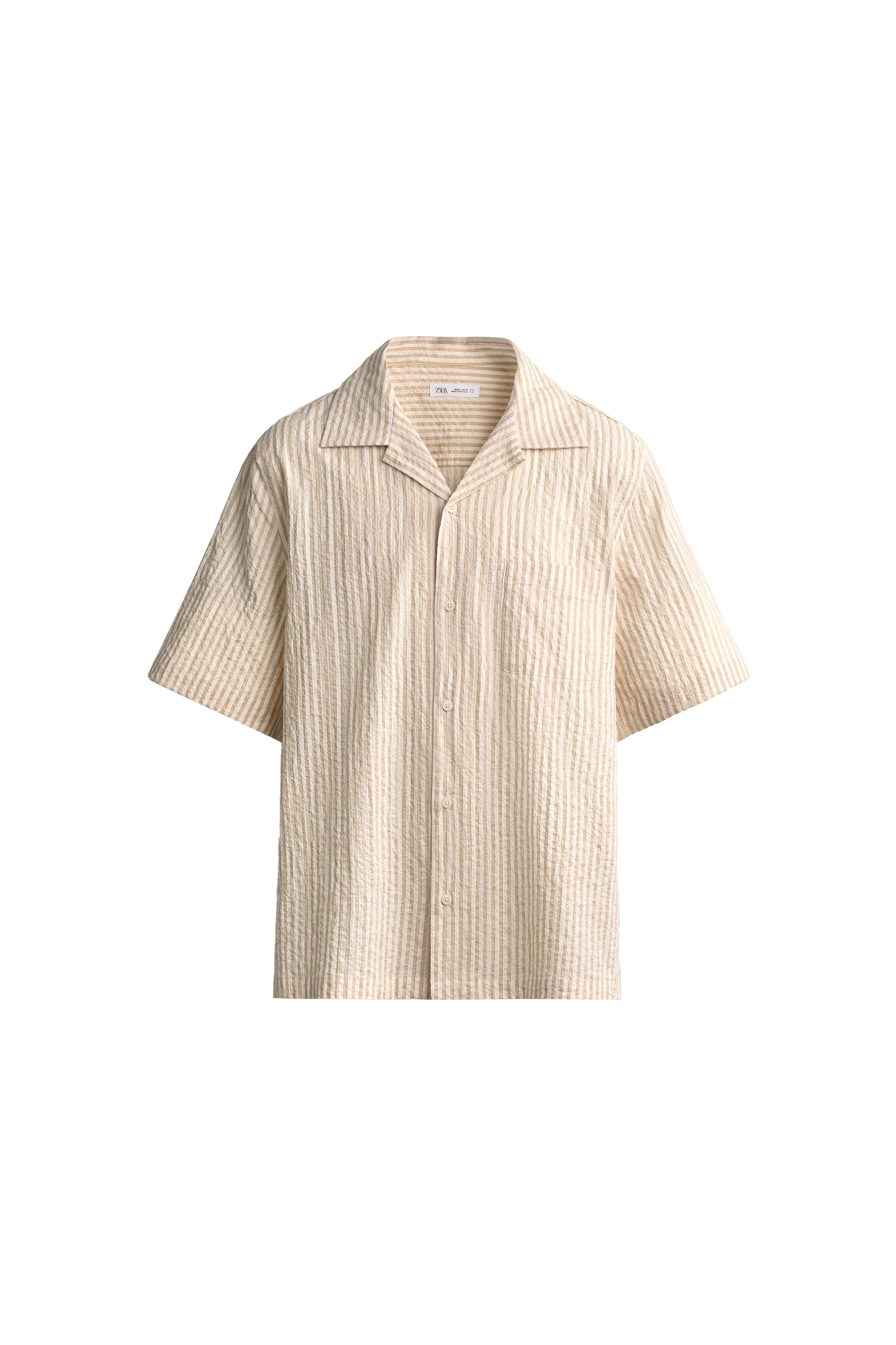 CAMISA REGULAR FIT RAYAS EFECTO ARRUGADO
