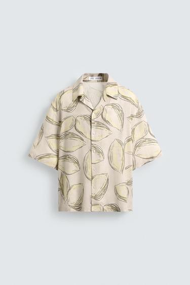 CHEMISE À IMPRIMÉ FRUITS - Jaune clair de Zara