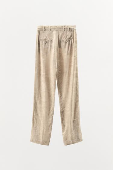 JACQUARD BUTTON TROUSERS ZW COLLECTION LIMITED EDITION - Ecru by Zara - Image 3
