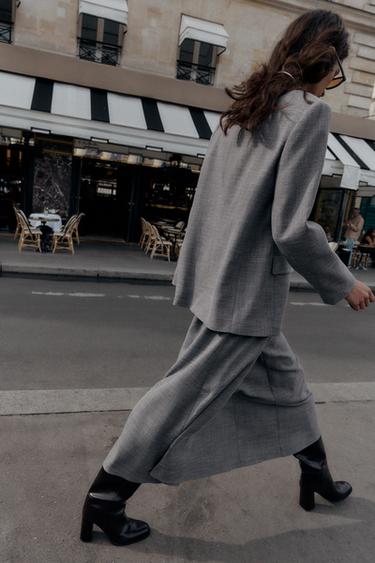 BLAZER À CHEVRONS AVEC ÉPAULETTES - Gris de Zara - Image 3
