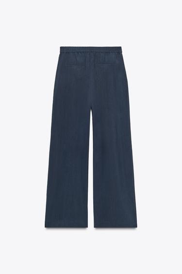 PANTALON FLUIDE PLIS ZW COLLECTION - Bleu marine de Zara - Image 9