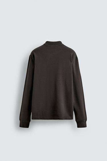 POLO STRUCTURÉ DÉLAVÉ - Marron foncé de Zara - Image 7