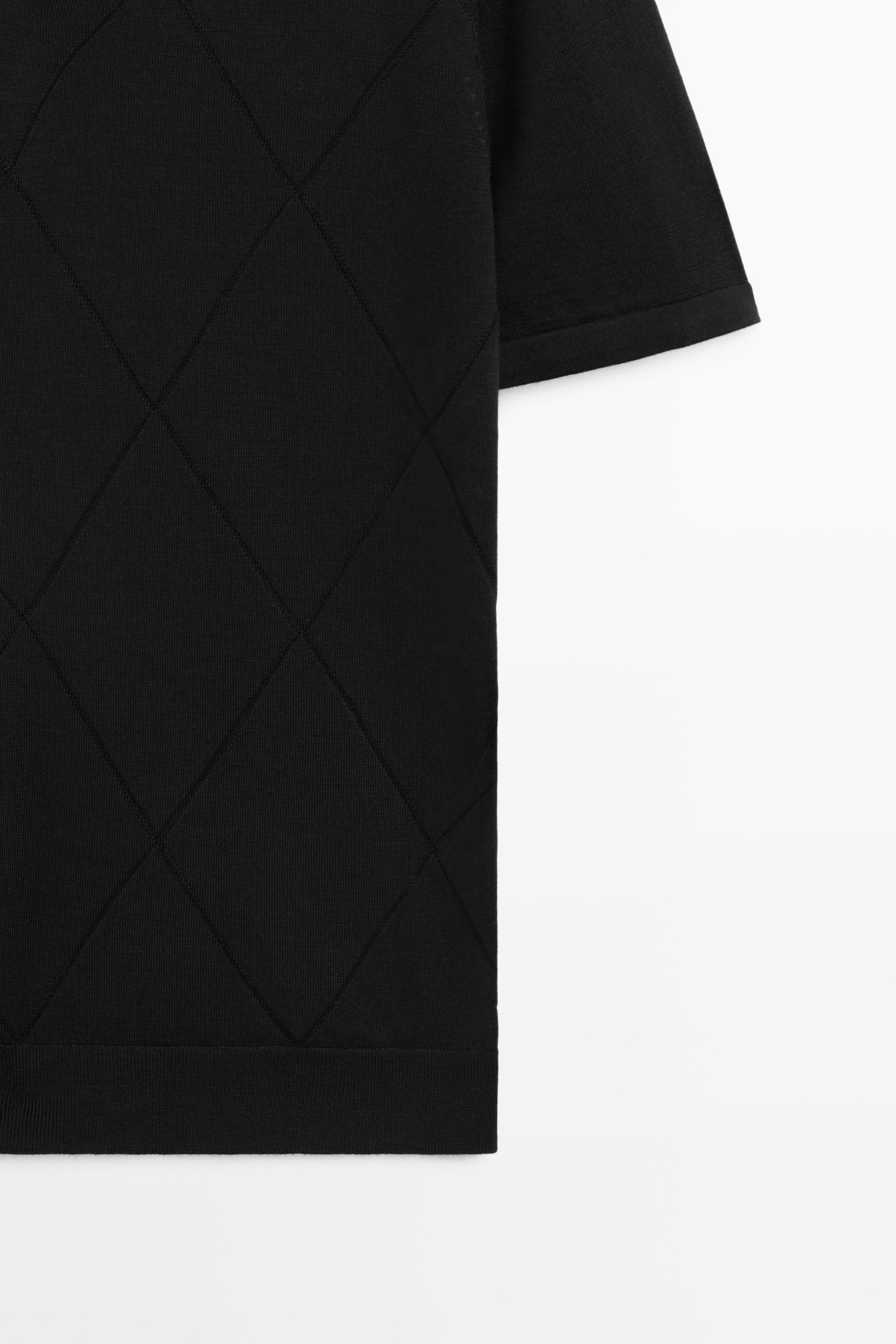 Argyle knit polo sweater