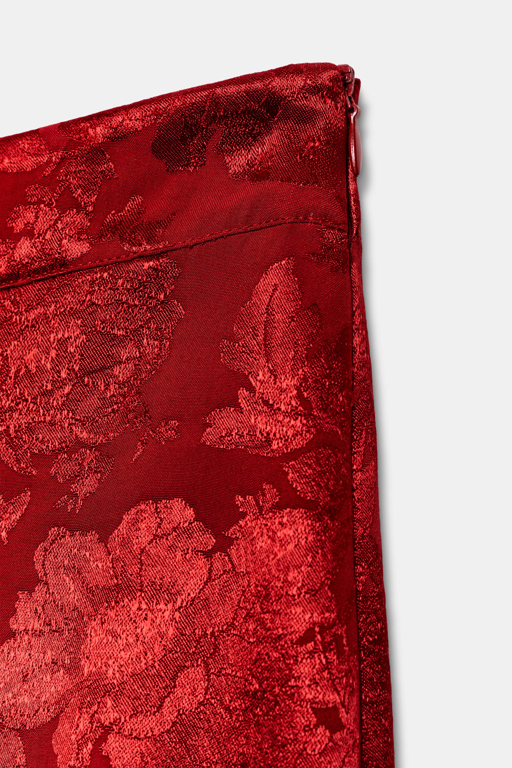 Женские юбки Zara FLORAL JACQUARD MIDI SKIRT — фото 5