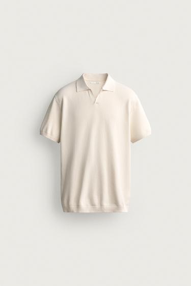 POLO PUNTO REGULAR FIT ESTRUTURA - Branco roto de Zara