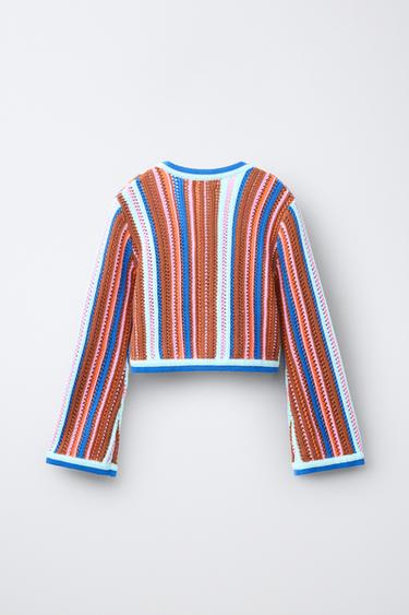 GILET EN MAILLE CROISÉ - Multicolore de Zara - Image 1