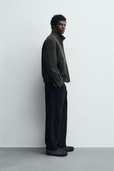 PANTALON STRAIGHT FIT EN VELOURS CÔTELÉ - Bleu / Gris de Zara - Image 3