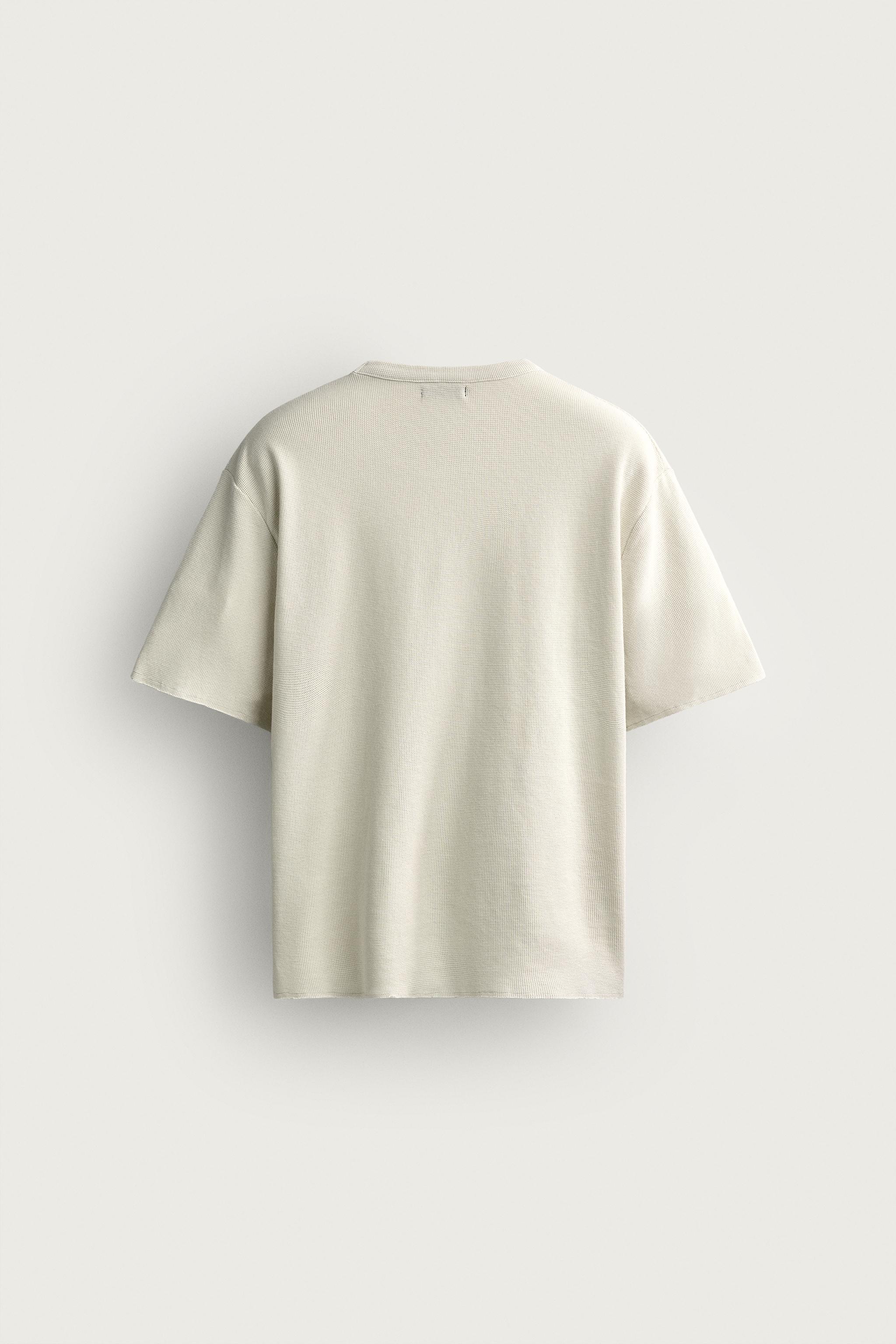 WASHED PRINTED KNIT T-SHIRT — Stone