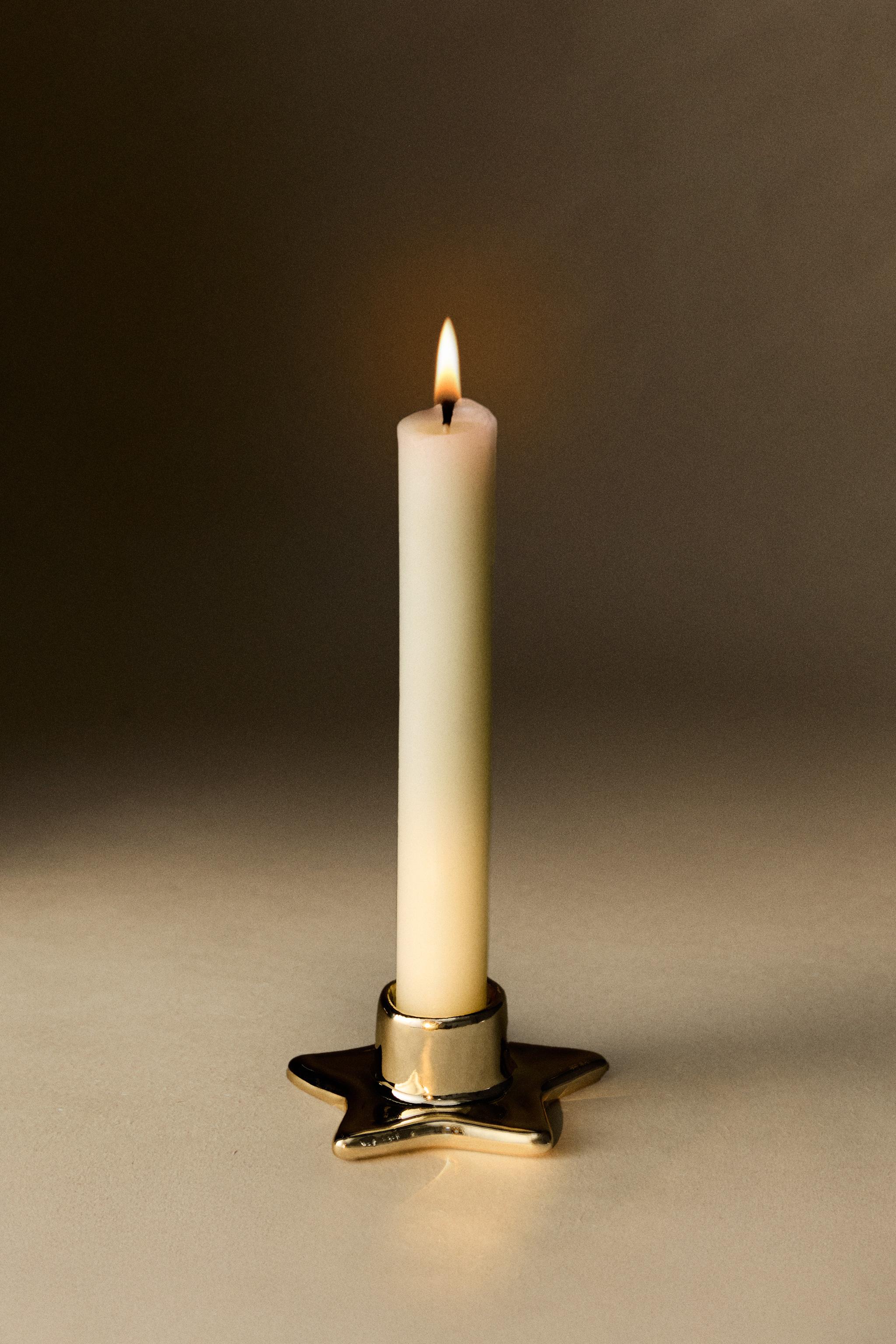 CHRISTMAS STAR PORCELAIN CANDLE HOLDER - Golden | ZARA United States