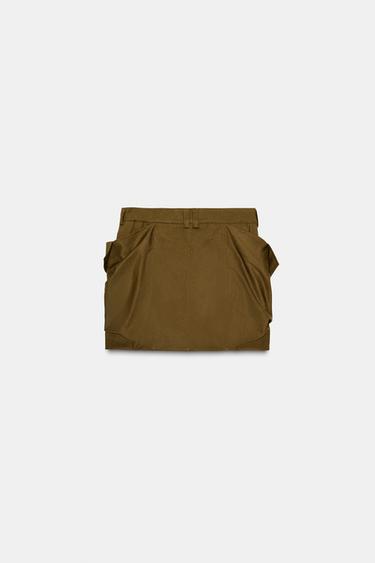 ZW COLLECTION SHORT CARGO SKIRT - Khaki by Zara - Image 8