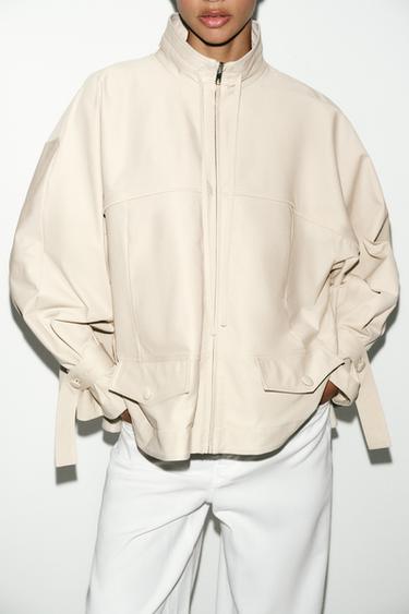 FLUID HIGH NECK JACKET - Dark beige by Zara